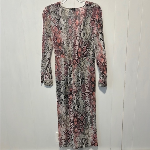 Topshop Pink and Gray Long Cover-Up Dress - Picture 4 of 4